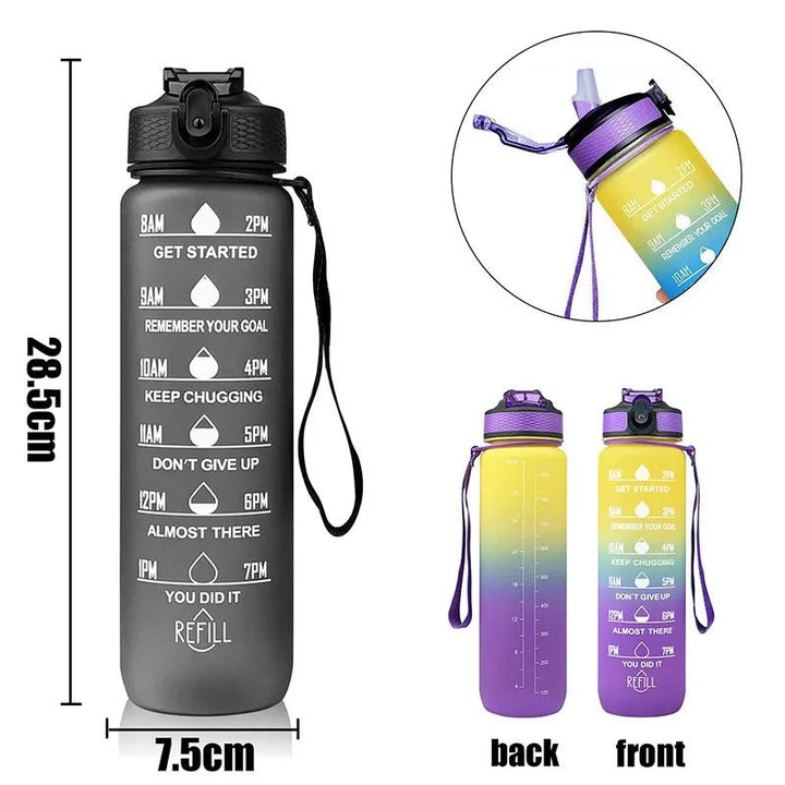 1 Liter Water Bottle Motivational Sport Water Bottle Leakproof Drinking Bottles Outdoor Travel Gym Fitness Jugs For Kitchen - Too-Eazy