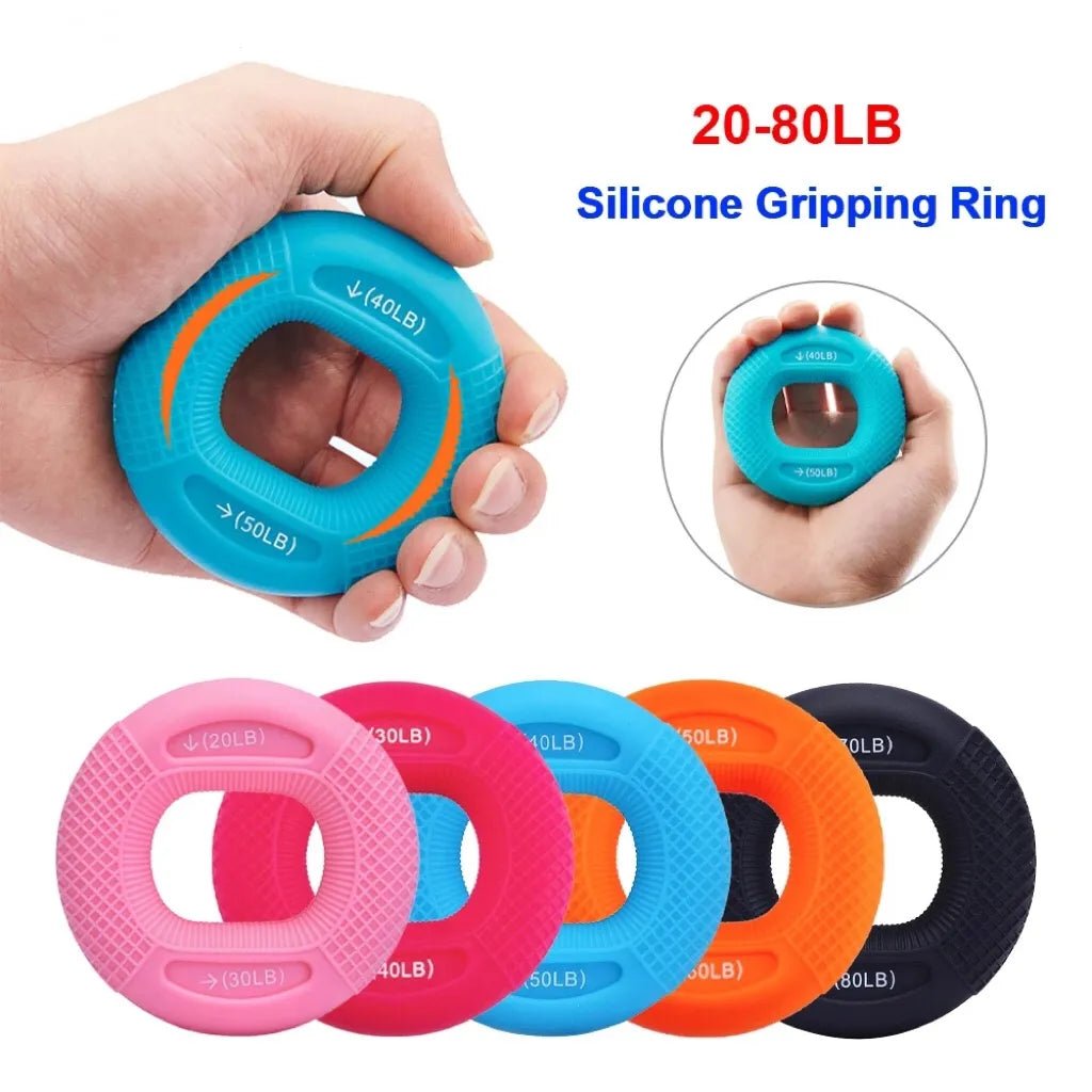 Silicone Adjustable Hand Grip 20-80LB Gripping Ring Finger Forearm Trainer Carpal Expander Muscle Workout Exercise Gym Fitness - Too-Eazy