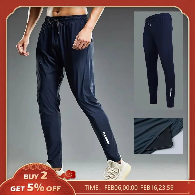 Summer Elastic Men Running Sport Pants Jogging Sweatpants Casual Outdoor Training Gym Fitness Trousers - Too-Eazy