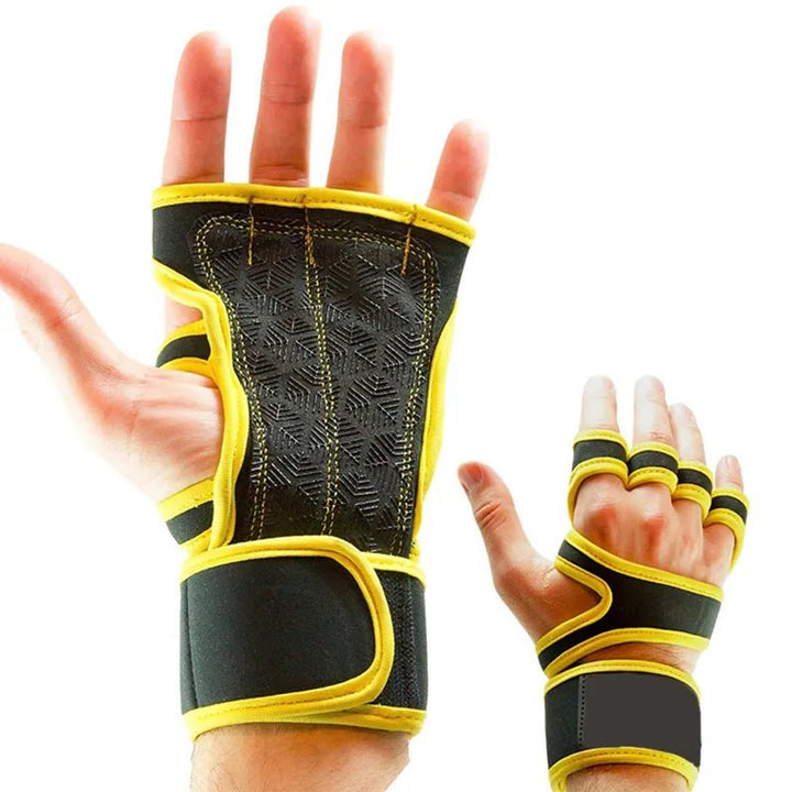 New 1 Pair Weight Lifting Training Gloves Women Men Fitness Sports Body Building Gymnastics Grips Gym Hand Palm Protector Gloves - Too-Eazy