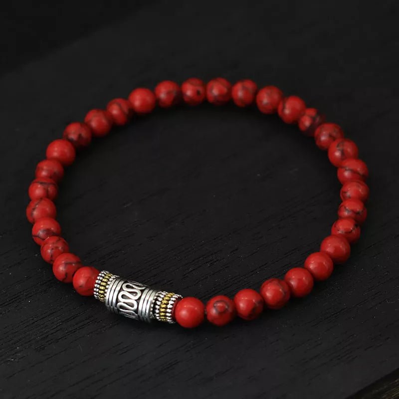 Simple Style Natural Stone Bracelet Unisex Sanskrit Yoga Meditation Beaded Braclet Lucky Red Braslet Tibetan Buddhist Pulseira - Too-Eazy