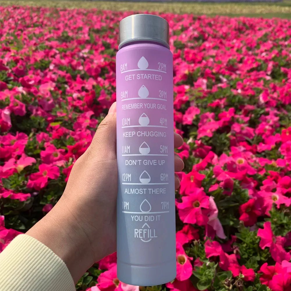 Water Bottle Motivational Drinking Bottle Sports Water Bottle With Time Marker Portable Reusable Plastic Cups Outdoor Travel Gym - Too-Eazy