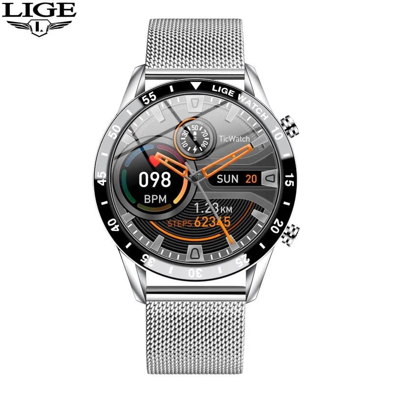 LIGE 2024 Smart Watch Men Full Circle Touch Screen Bluetooth Call Men Smartwatch Waterproof Sport Activity Fitness Watch+Box - Too-Eazy