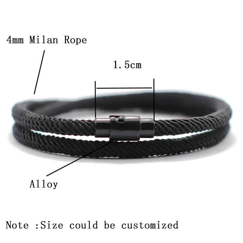 New Minimalist Men Rope Bracelet Double Layer Survival Braclet Homme Accessories Boyfriend Gift Magnet Buckle Pulsera Hombre - Too-Eazy