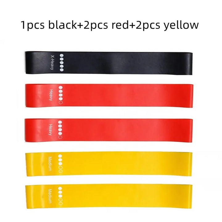 5Pcs/Set Yoga Resistance Rubber Bands Bodybuilding Elastic Bands Pilates Exercise Workout Bands Expander Belt Fitness Equipment - Too-Eazy