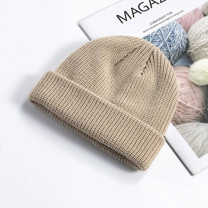 Rimiut Knitted Hat for Men & Women Caps Wool Fashion Simple Warm Skullies Beanies Solid Autumn Winter Beanie Cap Trendy Style - Too-Eazy