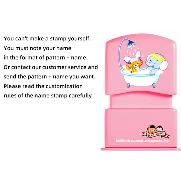 Customized Name Stamp Paints Personal Student Child Baby Engraved Waterproof Non-fading Kindergarten Cartoon Clothing Name Seal - Too-Eazy