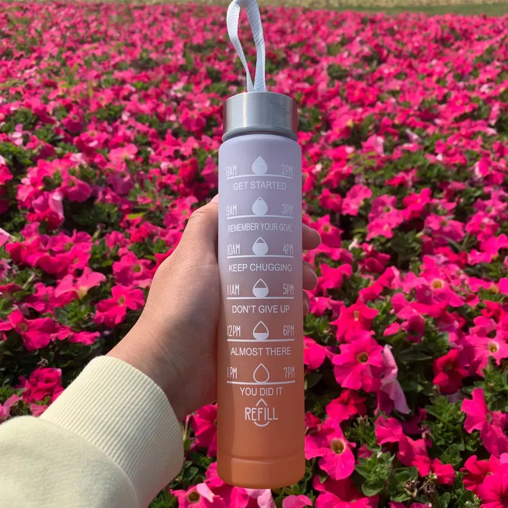 Water Bottle Motivational Drinking Bottle Sports Water Bottle With Time Marker Portable Reusable Plastic Cups Outdoor Travel Gym - Too-Eazy