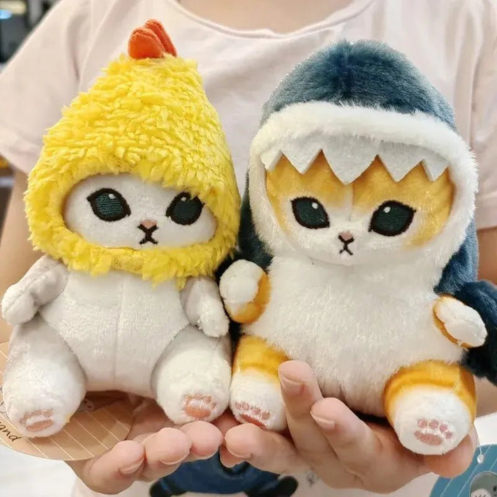 12cm Cartoon Cute Shark Fried Shrimp Cat Plush Doll Pendant Charm Package Pendant - Too-Eazy