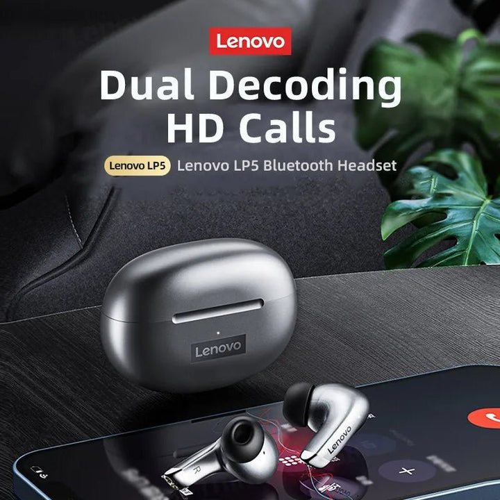 Original Lenovo LP5 Wireless Bluetooth Earbuds HiFi Music Earphones Headphones Sports Waterproof Headset With Mic Earbuds New - Too-Eazy