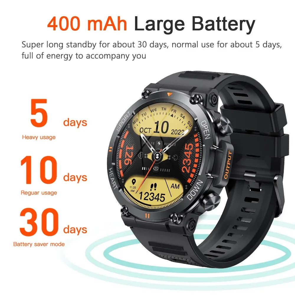 MELANDA 1.39 Inch HD Bluetooth Call Smart Watch Men Sports Fitness Tracker Heart Monitor 400mAh Smartwatch For Android IOS K56 - Too-Eazy