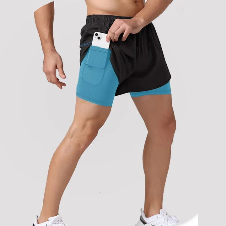 2023 Sport Shorts Men Sportswear Double-deck Training Short Pant Summer 2 In 1 Beach Homme Clothing Jogging Gym Running Shorts - Too-Eazy