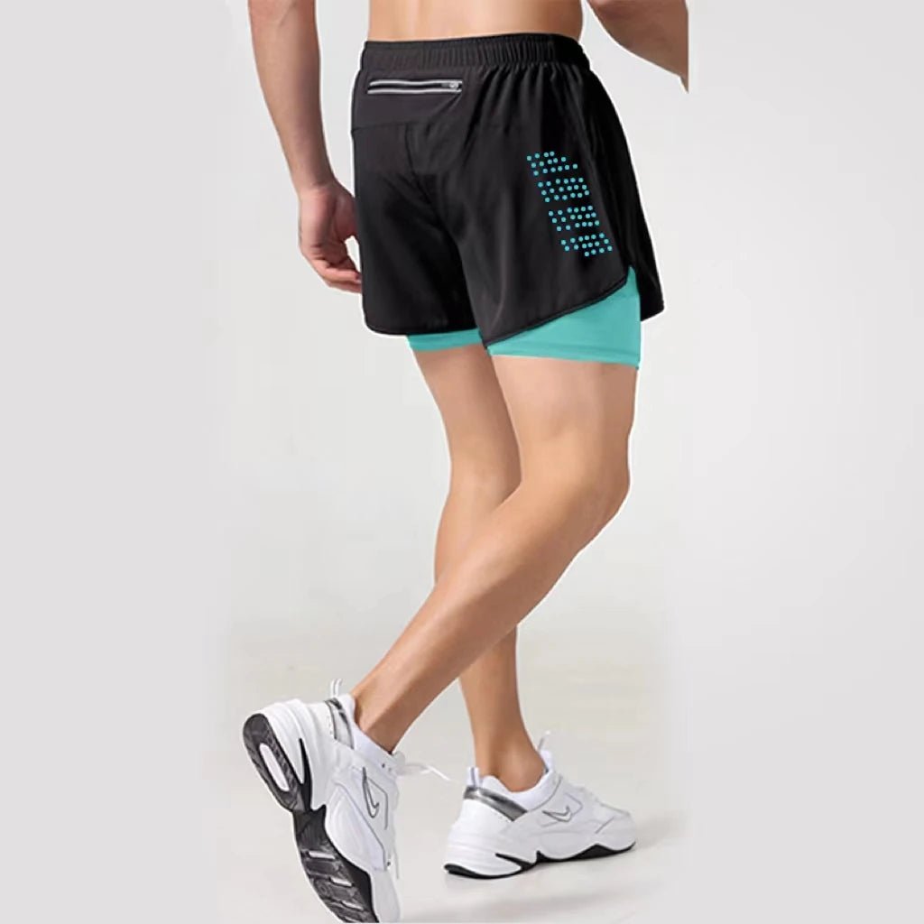 2023 Sport Shorts Men Sportswear Double-deck Training Short Pant Summer 2 In 1 Beach Homme Clothing Jogging Gym Running Shorts - Too-Eazy