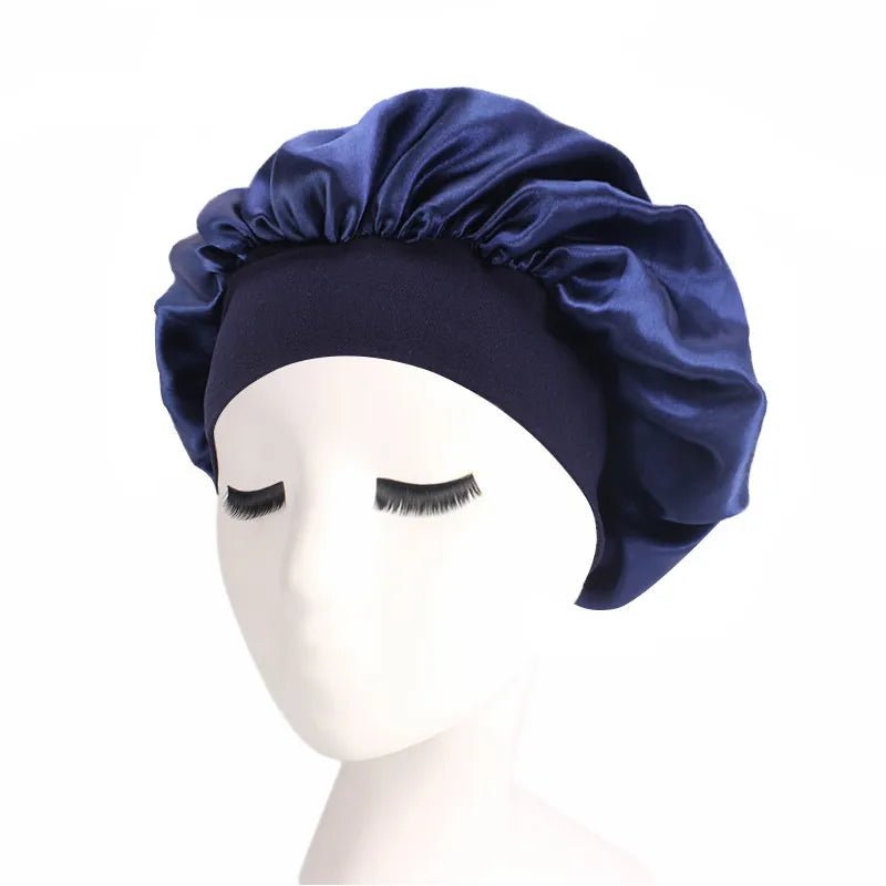 Unisex Head Wrap Elastic Band Cap For Brimmed Night Hat Bath Cap Extra Large Satin Silky Bonnet Sleep with Premium Elastic Band - Too-Eazy