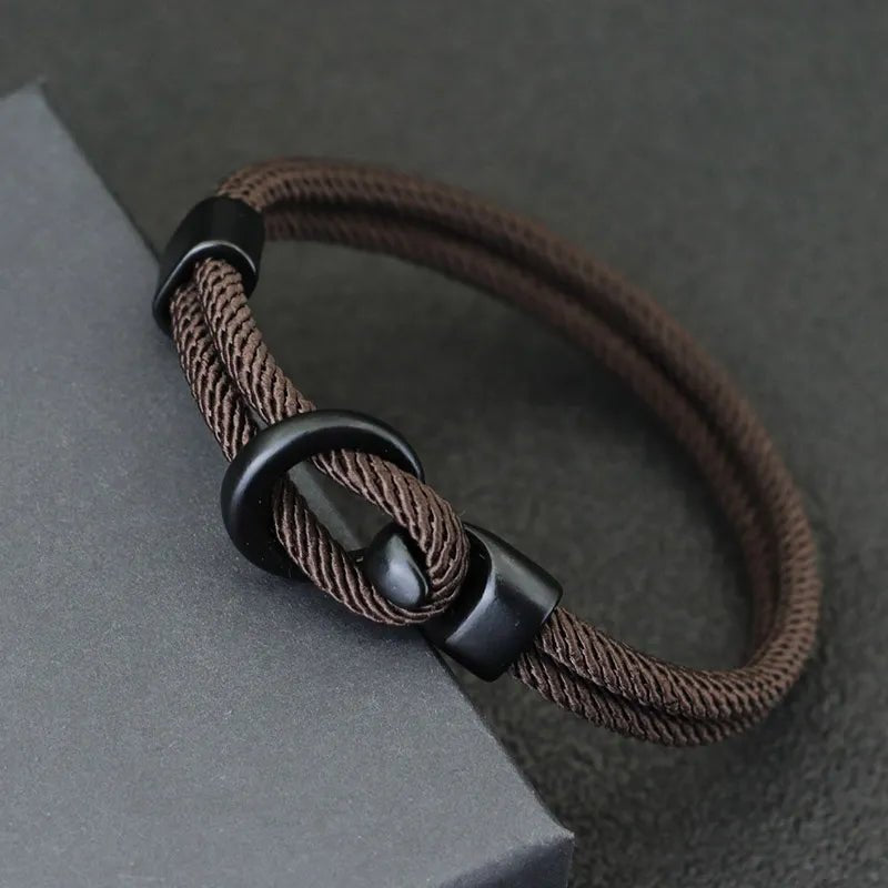 2024 Fashion Rope Bracelet Men Double Layer Outdoor Camping Braclet Homme Accessories Survival Paracord Braslet Gift For Him - Too-Eazy