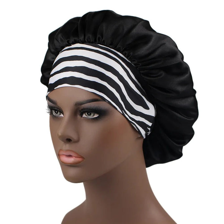 Unisex Head Wrap Elastic Band Cap For Brimmed Night Hat Bath Cap Extra Large Satin Silky Bonnet Sleep with Premium Elastic Band - Too-Eazy