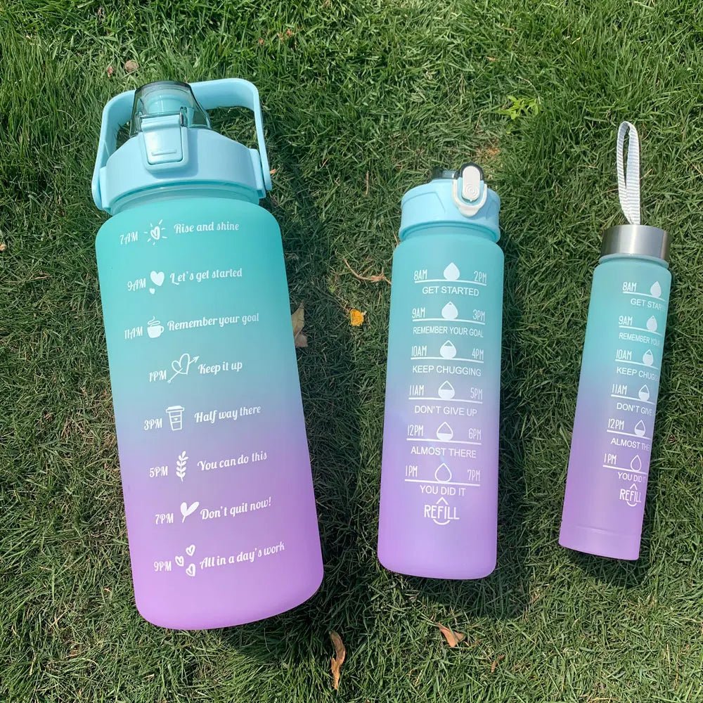 Water Bottle Motivational Drinking Bottle Sports Water Bottle With Time Marker Portable Reusable Plastic Cups Outdoor Travel Gym - Too-Eazy