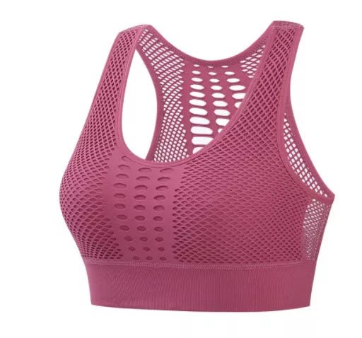 Women Breathable Active Bra Sports Bra Sexy Mesh Sports Top Push Up Gym Fitness Underwear Female Seamless Running Yoga Bra - Too-Eazy