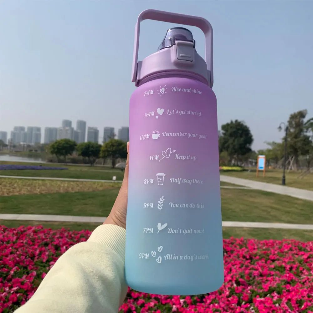 Water Bottle Motivational Drinking Bottle Sports Water Bottle With Time Marker Portable Reusable Plastic Cups Outdoor Travel Gym - Too-Eazy