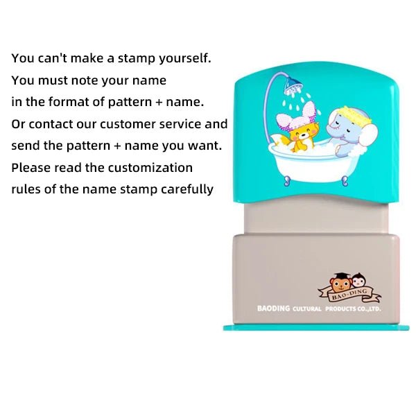 Customized Name Stamp Paints Personal Student Child Baby Engraved Waterproof Non-fading Kindergarten Cartoon Clothing Name Seal - Too-Eazy