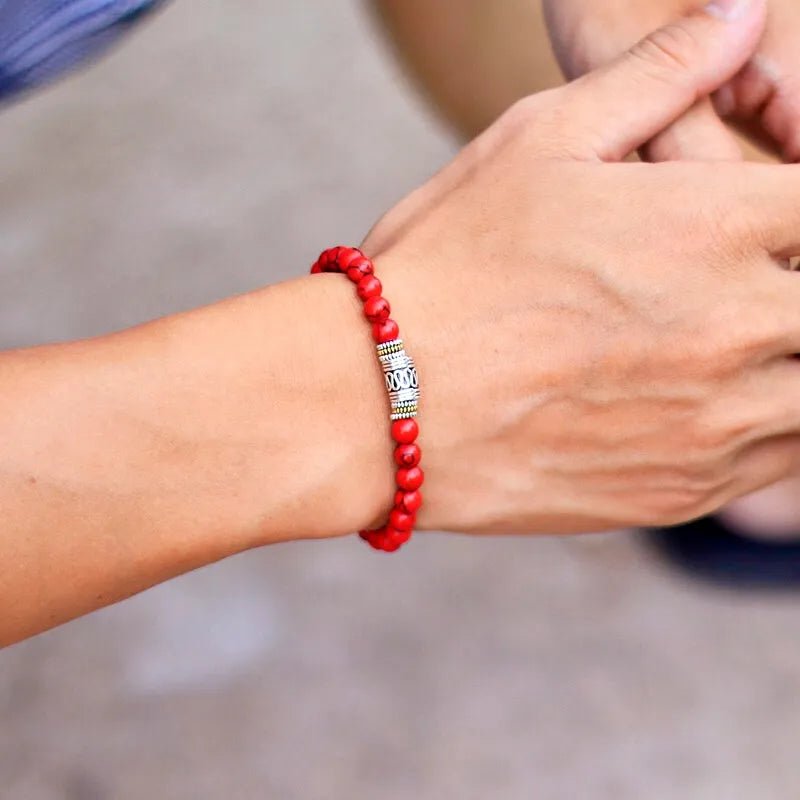 Simple Style Natural Stone Bracelet Unisex Sanskrit Yoga Meditation Beaded Braclet Lucky Red Braslet Tibetan Buddhist Pulseira - Too-Eazy