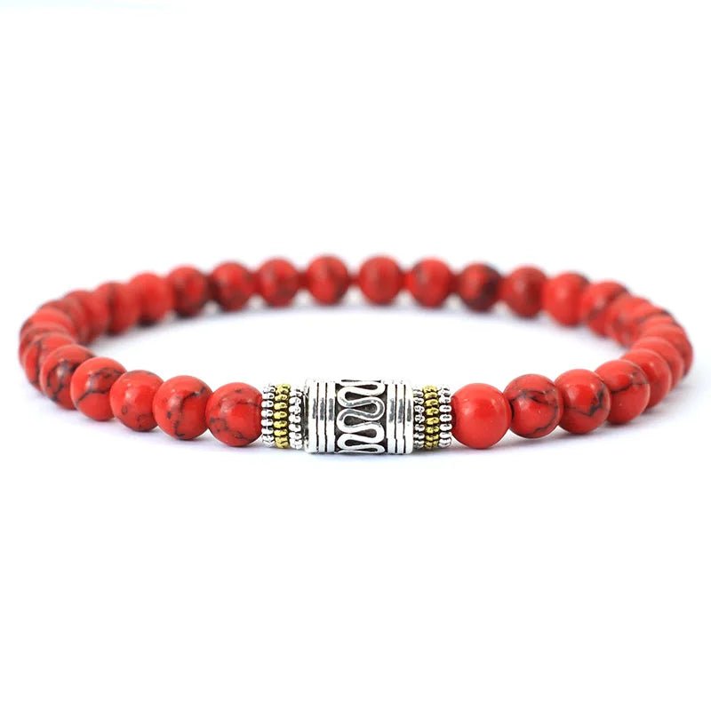 Simple Style Natural Stone Bracelet Unisex Sanskrit Yoga Meditation Beaded Braclet Lucky Red Braslet Tibetan Buddhist Pulseira - Too-Eazy