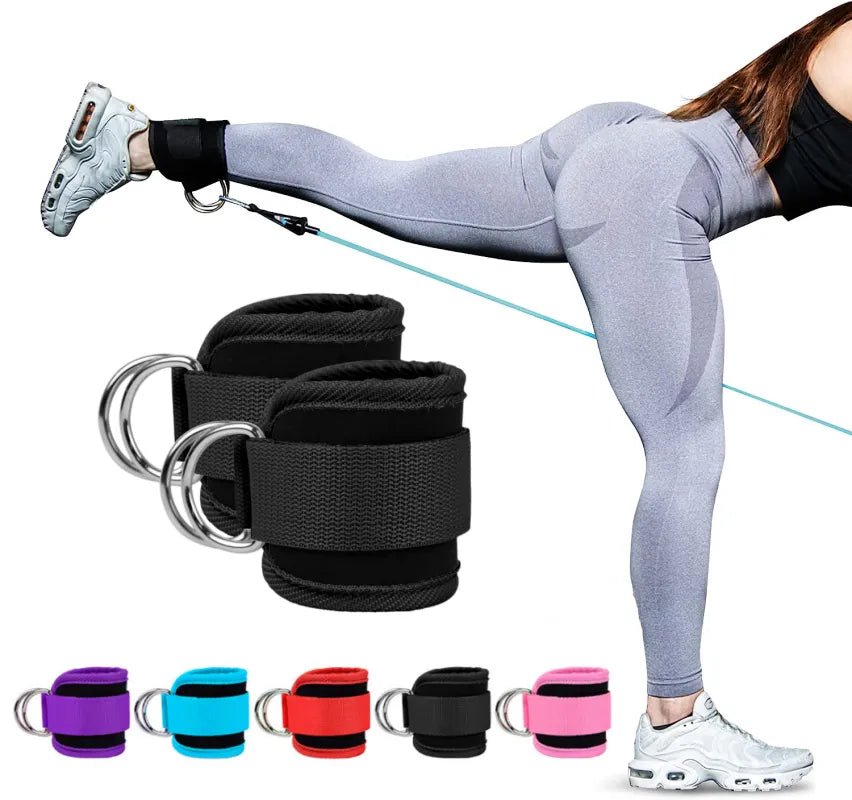 Gym Ankle Straps Double D-Ring Adjustable Neoprene Padded Cuffs Ankle Weight Leg Training Brace Support Sport Safety Abductors - Too-Eazy