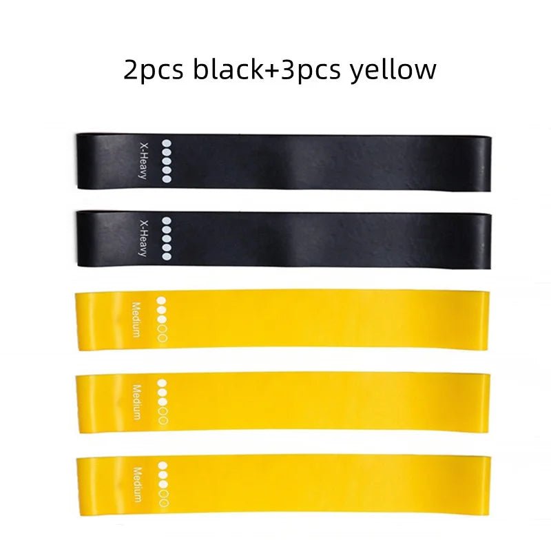 5Pcs/Set Yoga Resistance Rubber Bands Bodybuilding Elastic Bands Pilates Exercise Workout Bands Expander Belt Fitness Equipment - Too-Eazy