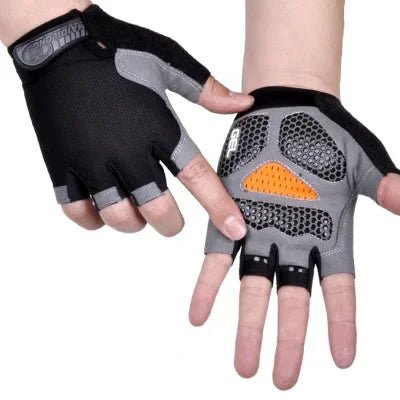 Anti Slip Shock Breathable Half Finger Gloves Breathable Cycling Gloves Fitness Gym Bodybuilding Crossfit Exercise Sports Gloves - Too-Eazy