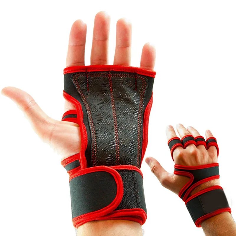 New 1 Pair Weight Lifting Training Gloves Women Men Fitness Sports Body Building Gymnastics Grips Gym Hand Palm Protector Gloves - Too-Eazy