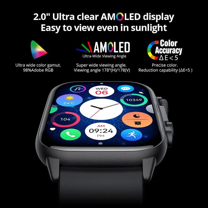 COLMI C81 2.0 Inch AMOLED Smartwatch Support AOD 100 Sports Modes IP68 Waterproof Smart Watch Men Women PK Ultra Series 8 - Too-Eazy