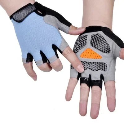 Anti Slip Shock Breathable Half Finger Gloves Breathable Cycling Gloves Fitness Gym Bodybuilding Crossfit Exercise Sports Gloves - Too-Eazy