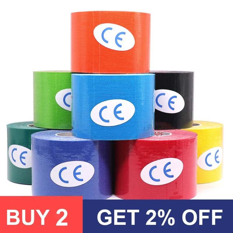 5 Size Kinesiology Tape Athletic Elastoplast Sport Recovery Strapping Gym Waterproof Tennis Muscle Pain Relief Bandage - Too-Eazy