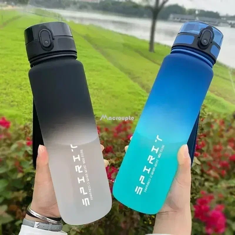 1 Liter Large Capacity Sports Water Bottle Leak Proof Colorful Plastic Cup Drinking Outdoor Travel Portable Gym Fitness Jugs - Too-Eazy