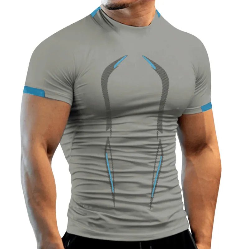 New Summer Gym Breathable T Shirt Men Quick Drying Jogging TShirt Men Training Tees Fitness Tops Running T-shirt - Too-Eazy