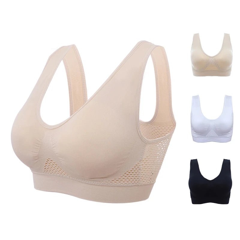 Breathable Women's Tops Hollow Out Sports Bras Gym Running Fitness Yoga Bra Sportswear Padded Push Up Sports Tops - Too-Eazy