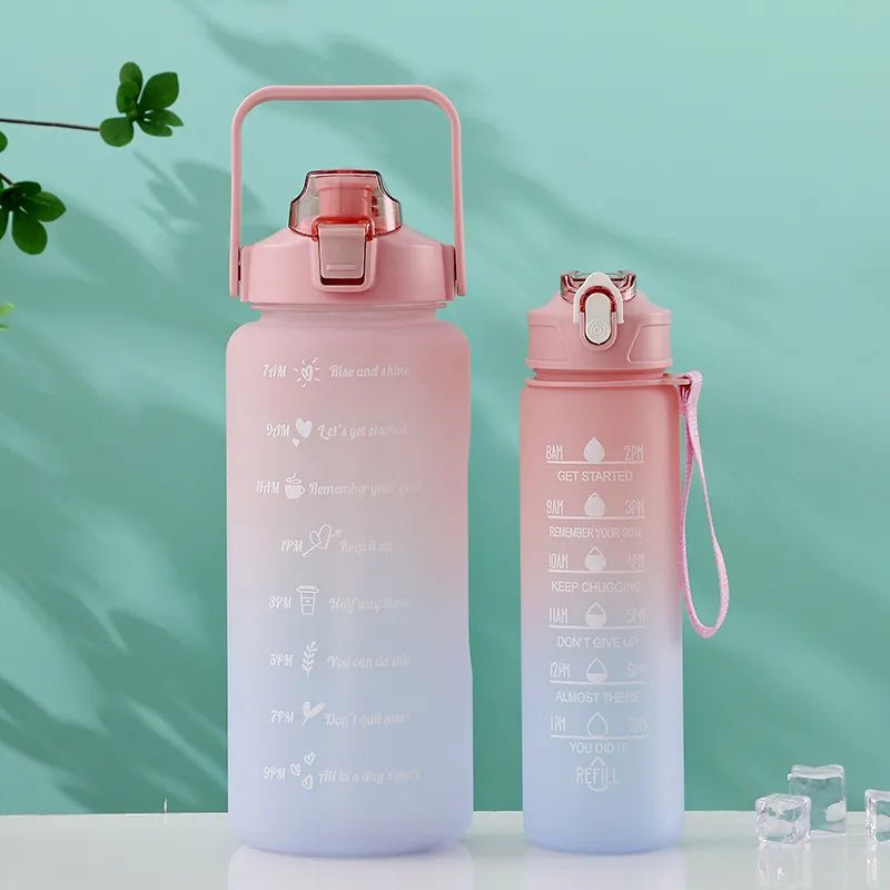 Water Bottle Motivational Drinking Bottle Sports Water Bottle With Time Marker Portable Reusable Plastic Cups Outdoor Travel Gym - Too-Eazy