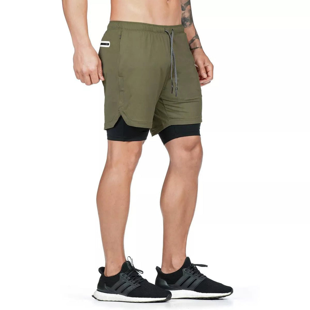 Camo Running Shorts Men Gym Sports Shorts 2 In 1 Quick Dry Workout Training Gym Fitness Jogging Short Pants Summer Men Shorts - Too-Eazy