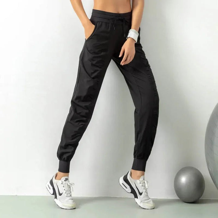 Fabric Drawstring Running Sport Joggers Women Quick Dry Athletic Gym Fitness Sweatpants with Two Side Pockets Exercise Pants - Too-Eazy