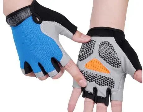 Anti Slip Shock Breathable Half Finger Gloves Breathable Cycling Gloves Fitness Gym Bodybuilding Crossfit Exercise Sports Gloves - Too-Eazy