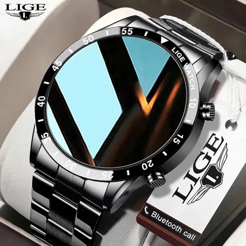 LIGE 2024 Smart Watch Men Full Circle Touch Screen Bluetooth Call Men Smartwatch Waterproof Sport Activity Fitness Watch+Box - Too-Eazy