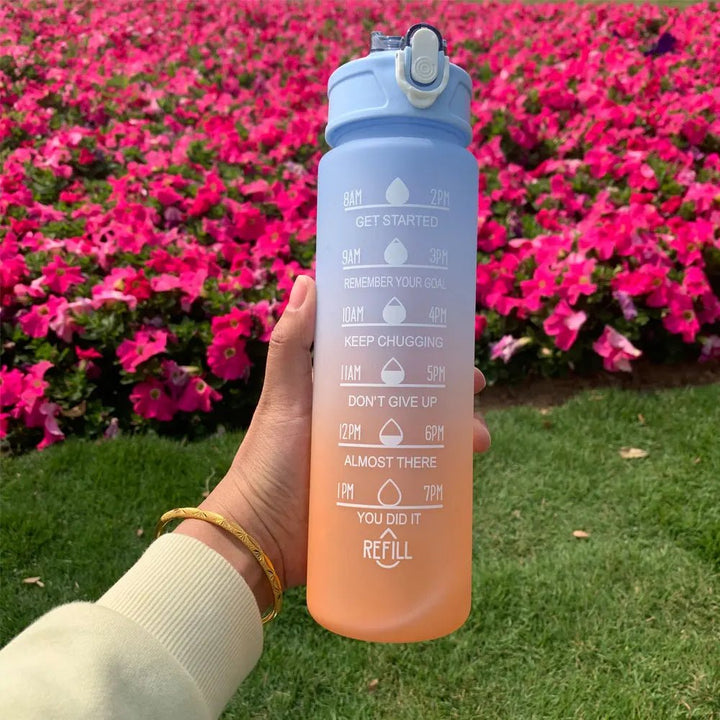 Water Bottle Motivational Drinking Bottle Sports Water Bottle With Time Marker Portable Reusable Plastic Cups Outdoor Travel Gym - Too-Eazy