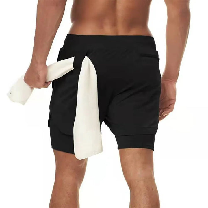 Running Shorts Men Sportswear 2 In 1 Compression Jogging Short Pants Double-deck Bottoms Gym Fitness Training Sport Shorts - Too-Eazy