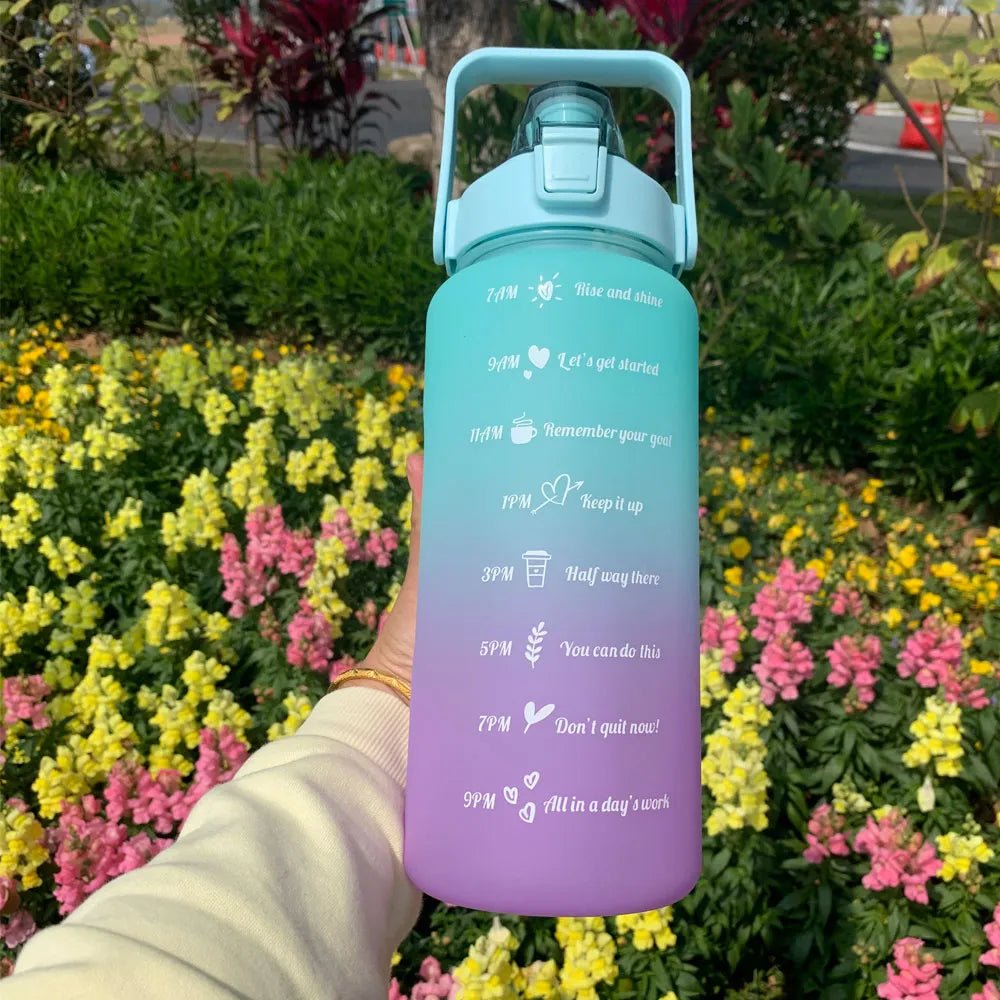 Water Bottle Motivational Drinking Bottle Sports Water Bottle With Time Marker Portable Reusable Plastic Cups Outdoor Travel Gym - Too-Eazy