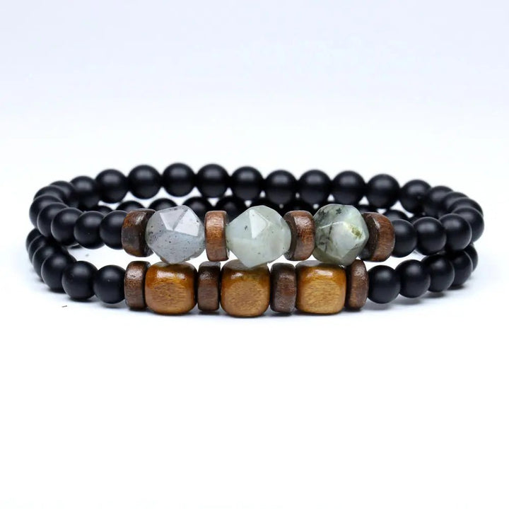 Trend Men's Bracelet Lava Stone Labradorite Moonstone Beads Bracelet Chakra Yoga Wood Bead Bracelet For Men Jewelry Bileklik - Too-Eazy