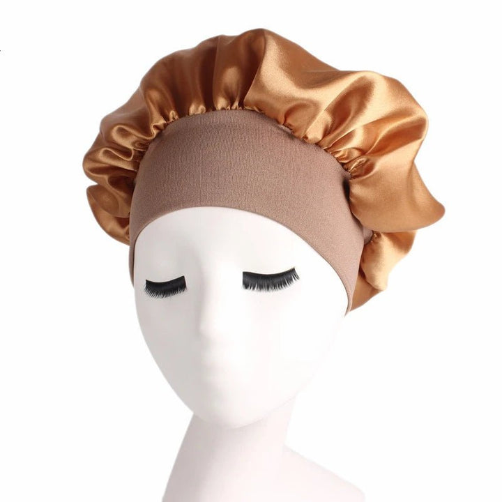 Unisex Head Wrap Elastic Band Cap For Brimmed Night Hat Bath Cap Extra Large Satin Silky Bonnet Sleep with Premium Elastic Band - Too-Eazy